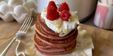  Frambozen eiwit pannenkoekjes met stevia