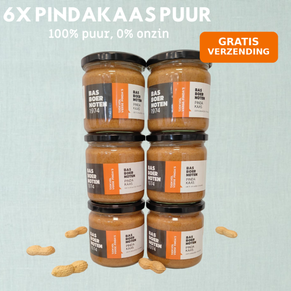 Pindakaas puur 6x 350g